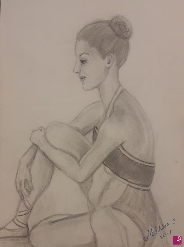 quadri in vendita online - Ballerina seduta 