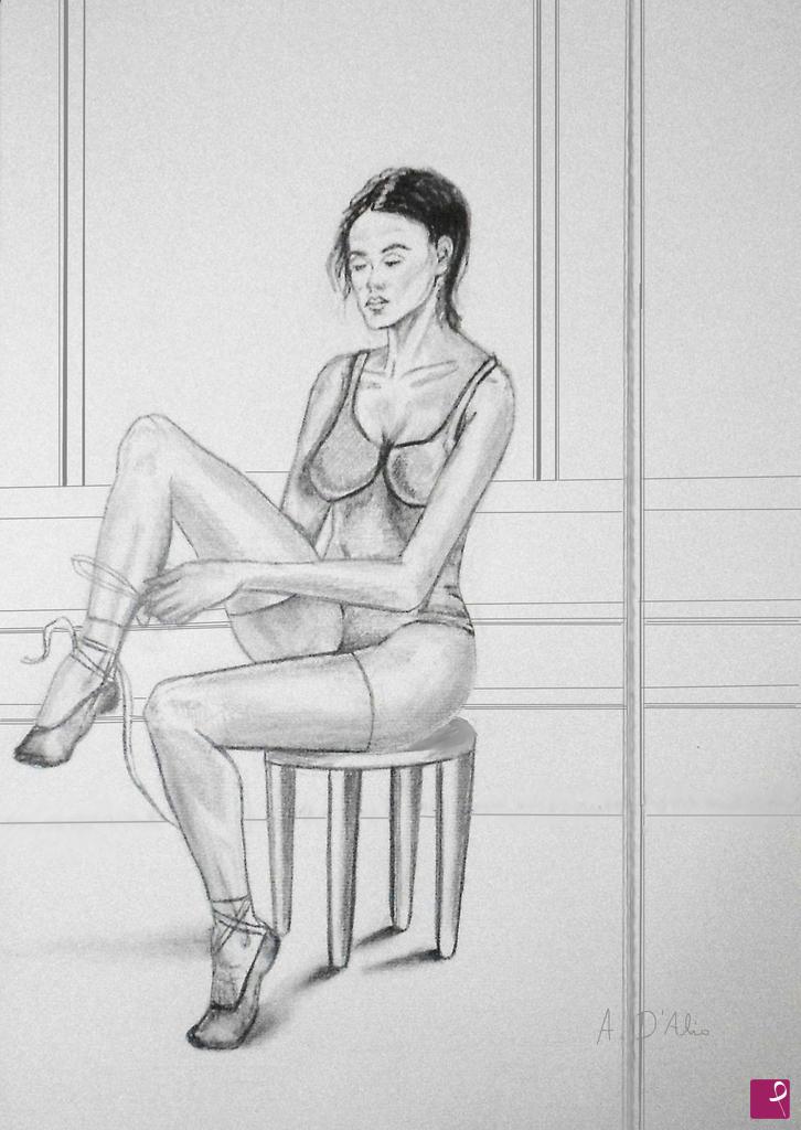 quadri in vendita online - Ballerina seduta New Style