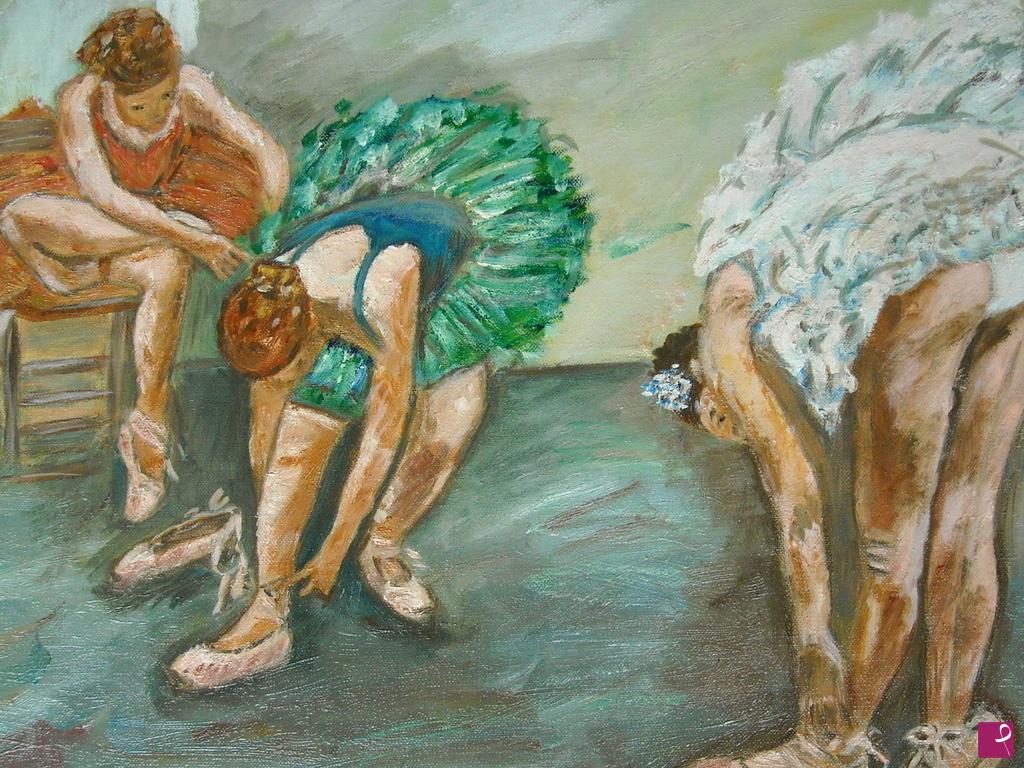 quadri in vendita online - BALLERINE NELLO SPOGLIATOIO
