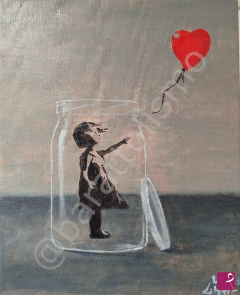 quadri in vendita online - Balloon girl - Omaggio a Banksy