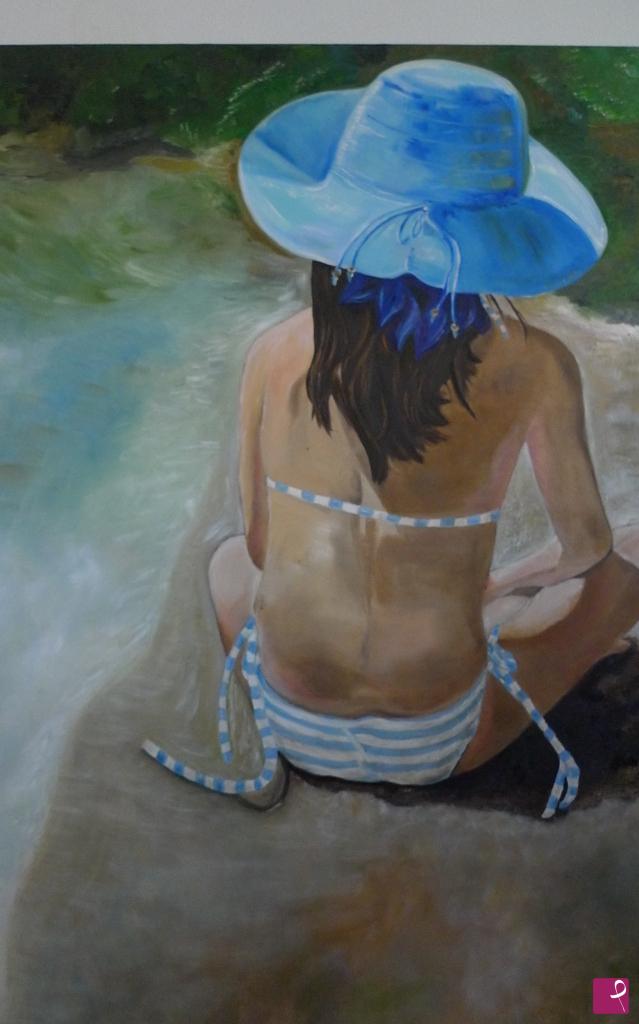 quadri in vendita online - Bambina al mare