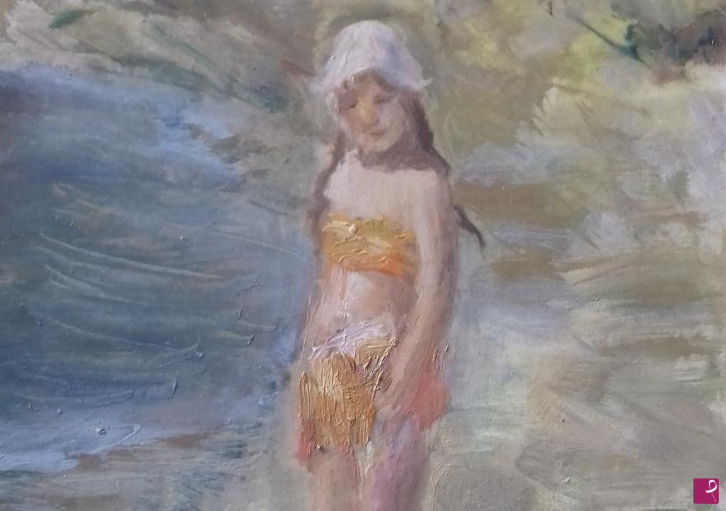 quadri in vendita online - BAMBINA AL MARE 
