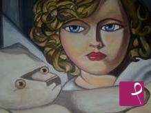quadri in vendita online - bambina con orsacchiotto