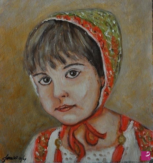 quadri in vendita online - Bambina in costume