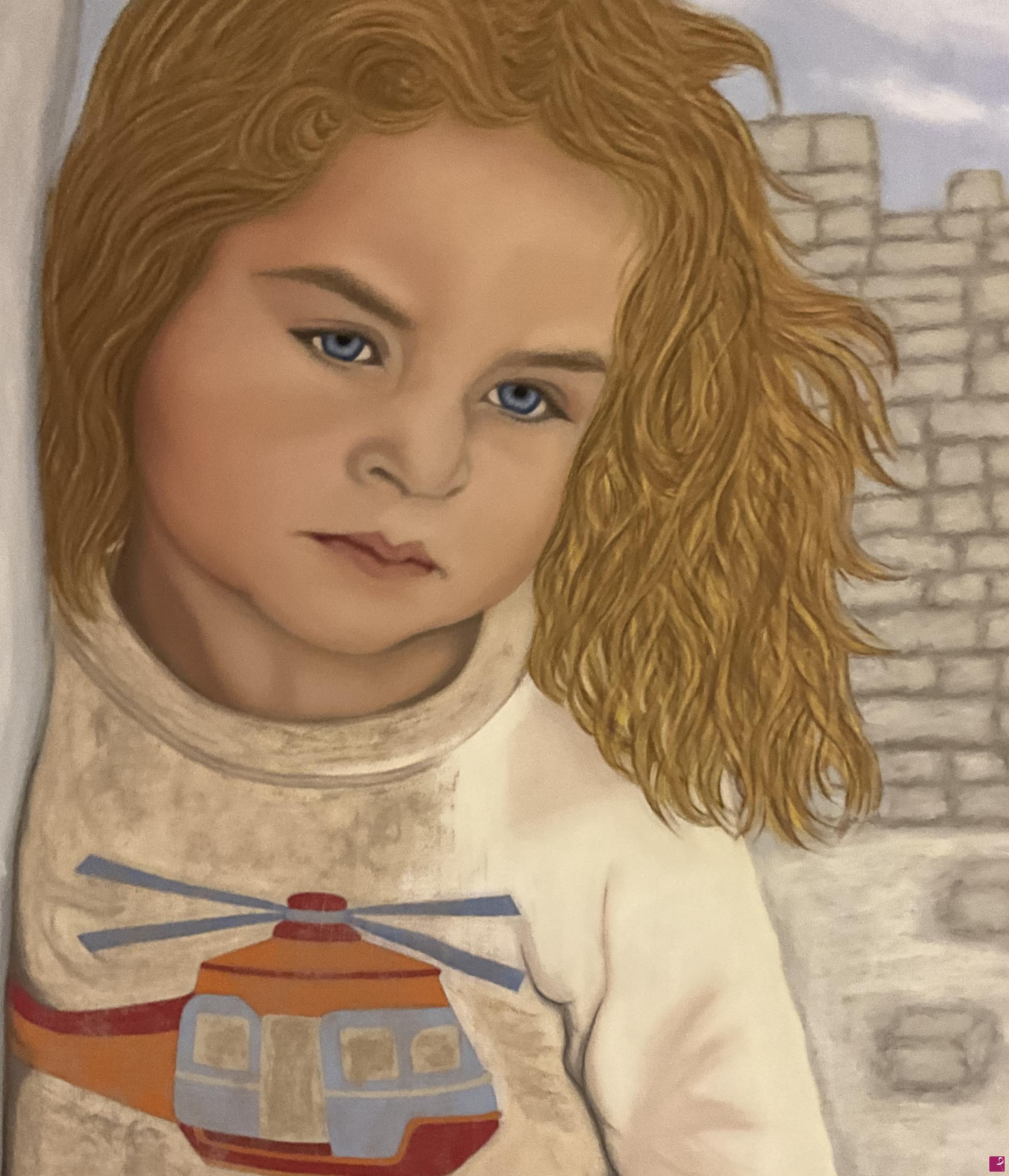quadri in vendita online - Bambina nella Siria in guerra