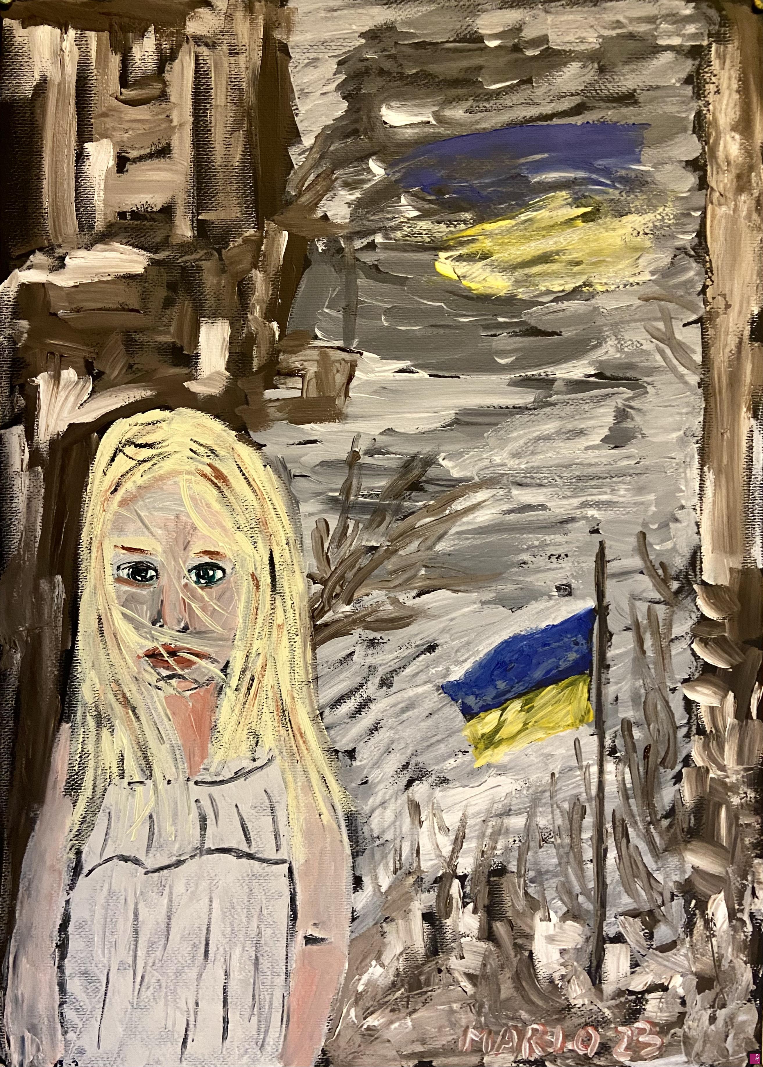quadri in vendita online - Bambina Ucraina