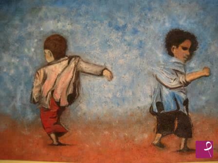 quadri in vendita online - Bambini in movimento