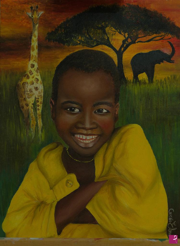 quadri in vendita online - bambino africano