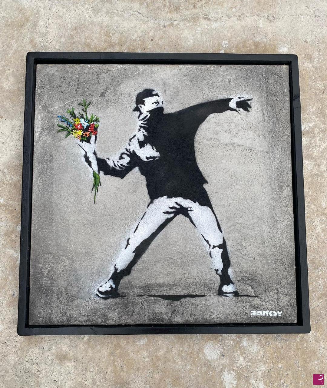 quadri in vendita online - Banksy The Flower Thrower
