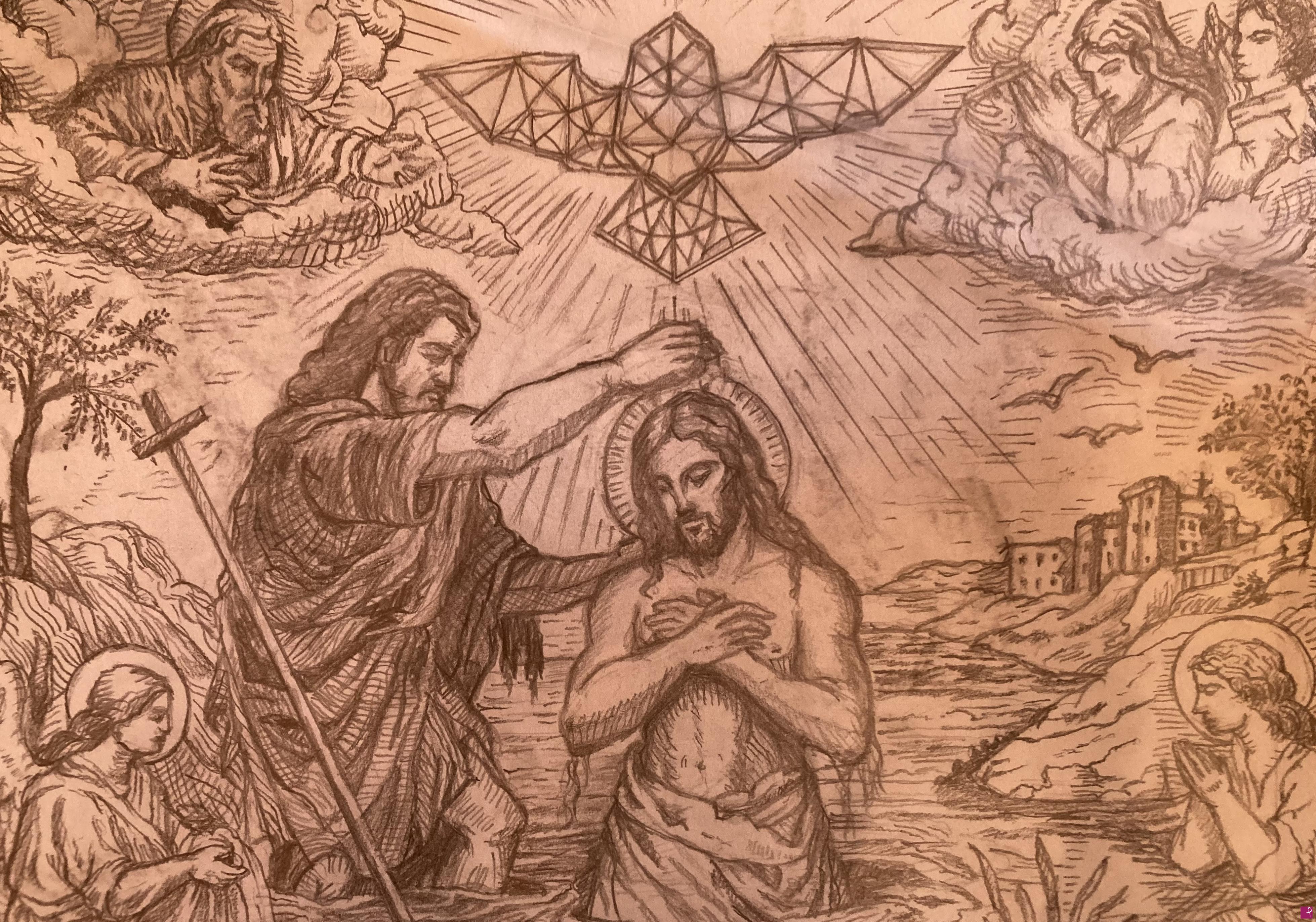 quadri in vendita online - Baptismo di Gesu 