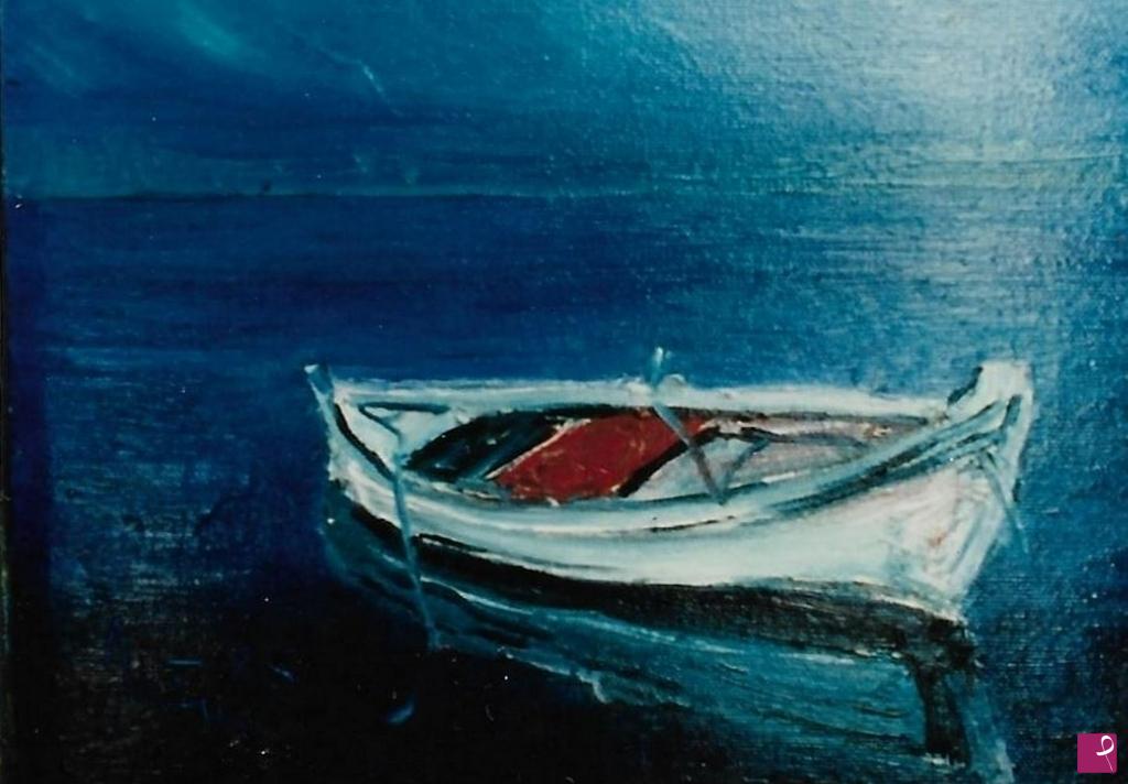 quadri in vendita online - Barca sul lago