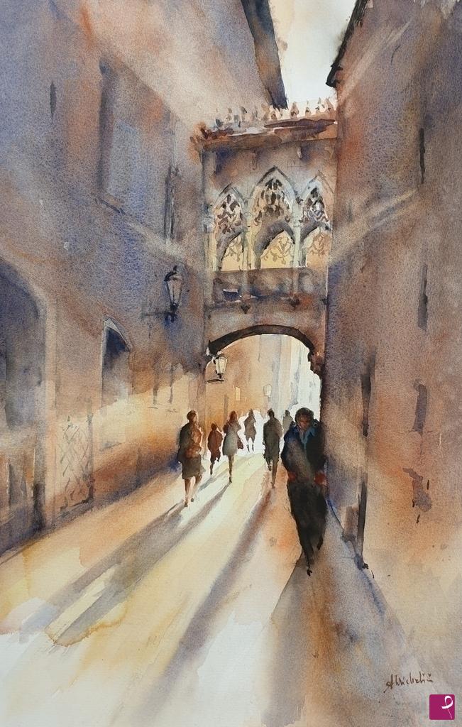 quadri in vendita online - Barcellona Barrio Gotico 
