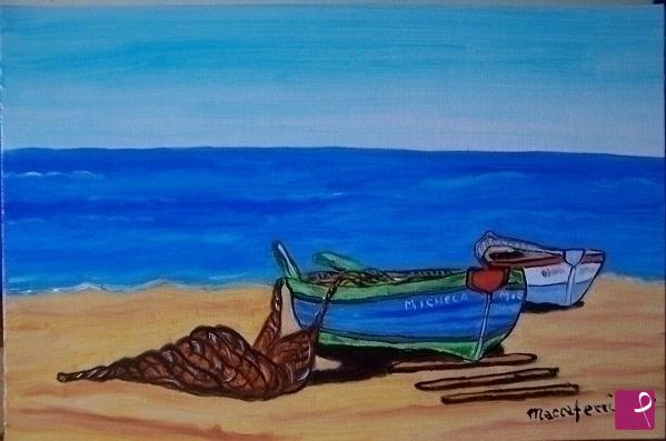 quadri in vendita online - Barche di pescatori