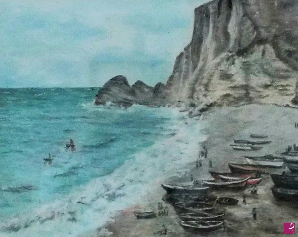 quadri in vendita online - Barche sulla spiaggia