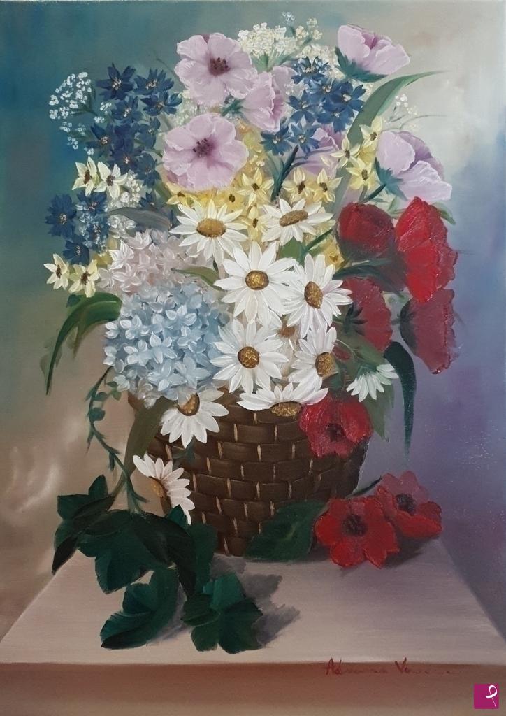 quadri in vendita online - Basket of flowers 
