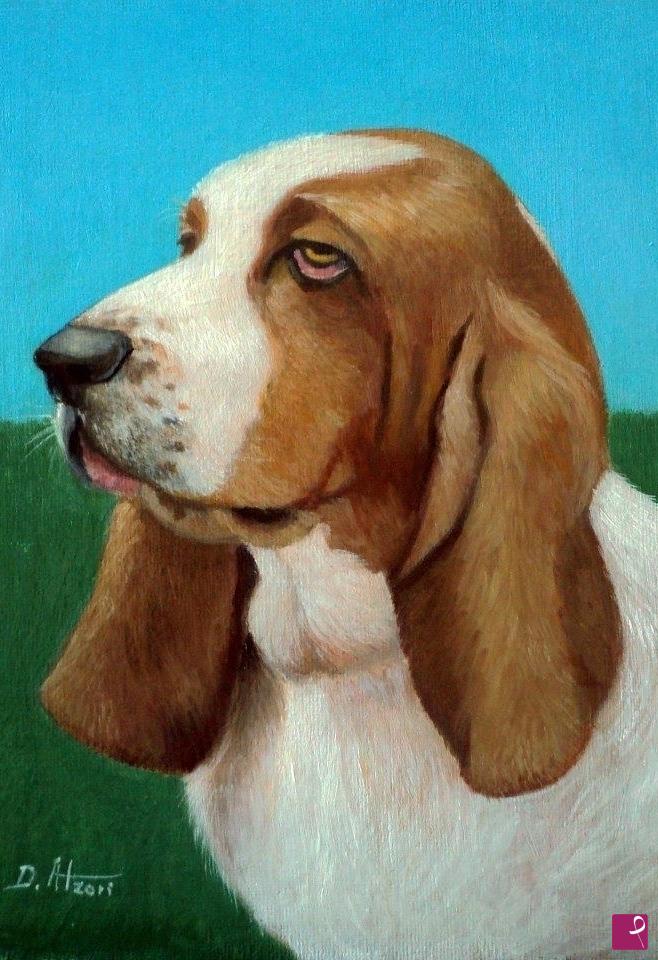 quadri in vendita online - Basset Hound