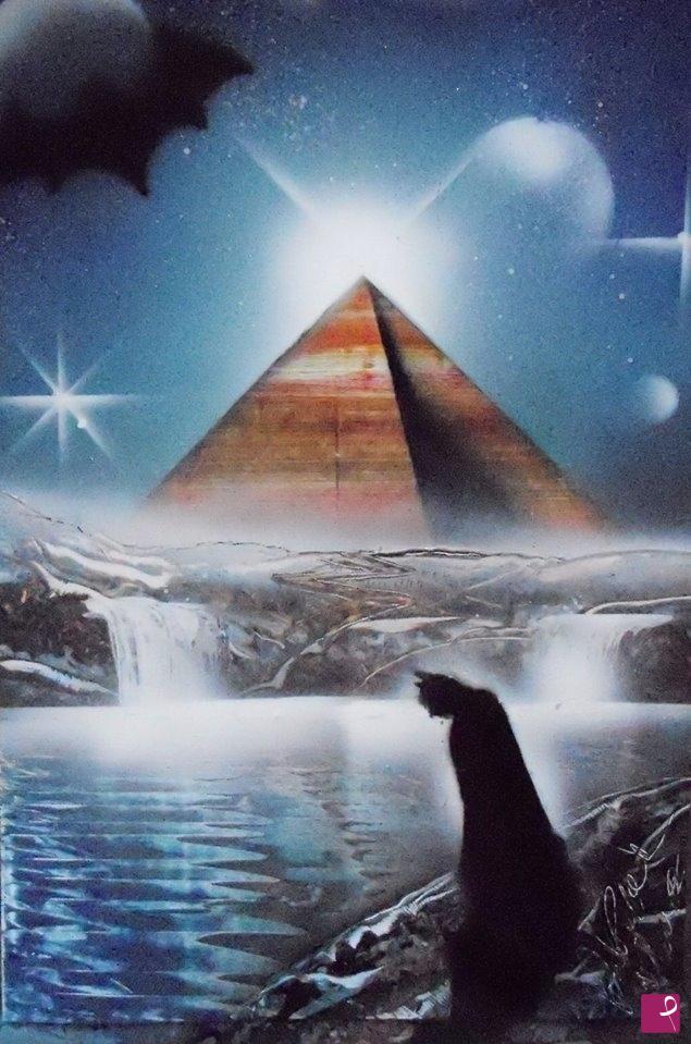 quadri in vendita online - bat man richiamo della piramide