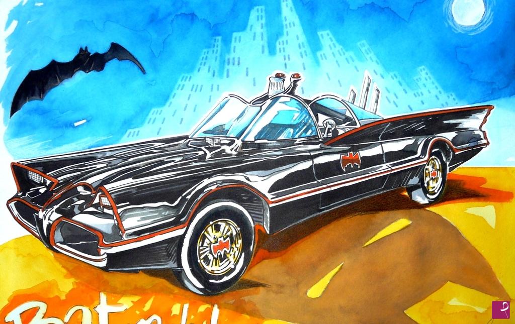 quadri in vendita online - bat mobile - BAT MAN 1966 CAR 