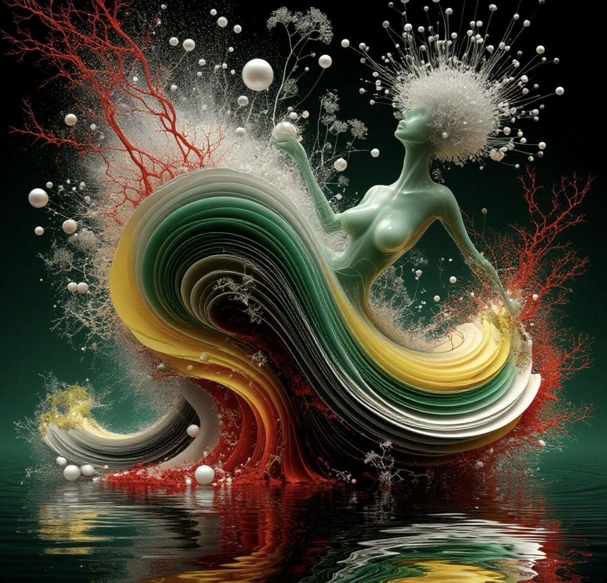 quadri in vendita online - Bathing in the waves