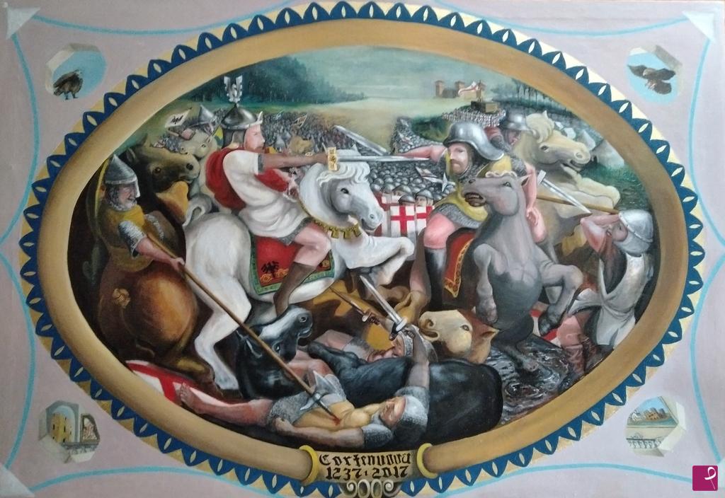 quadri in vendita online - Battaglia di Cortenuova  1237.
