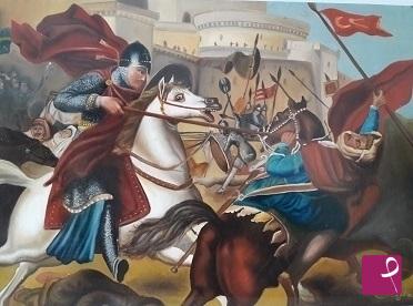 quadri in vendita online - Battaglia medioevale