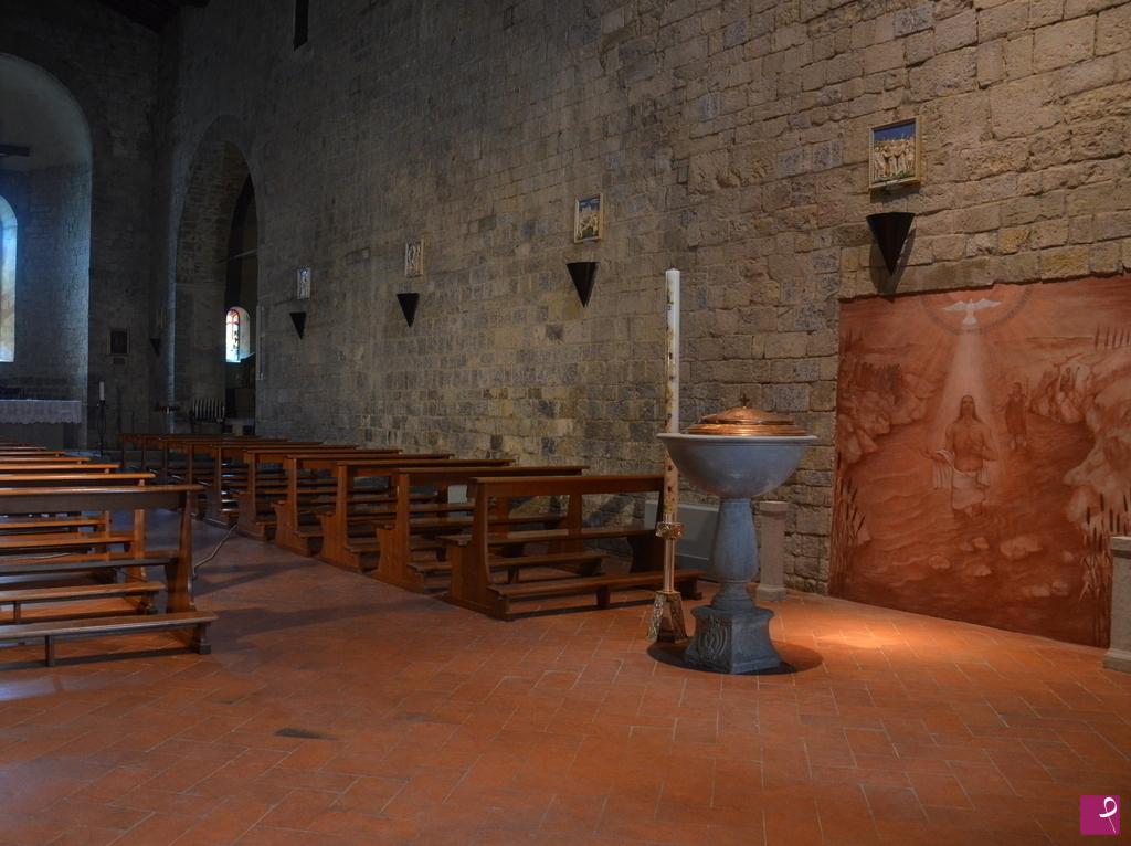 quadri in vendita online - Battesimo di Cristo nell'antica Badia Camaldolese di Badia Agnano, insieme e contesto...