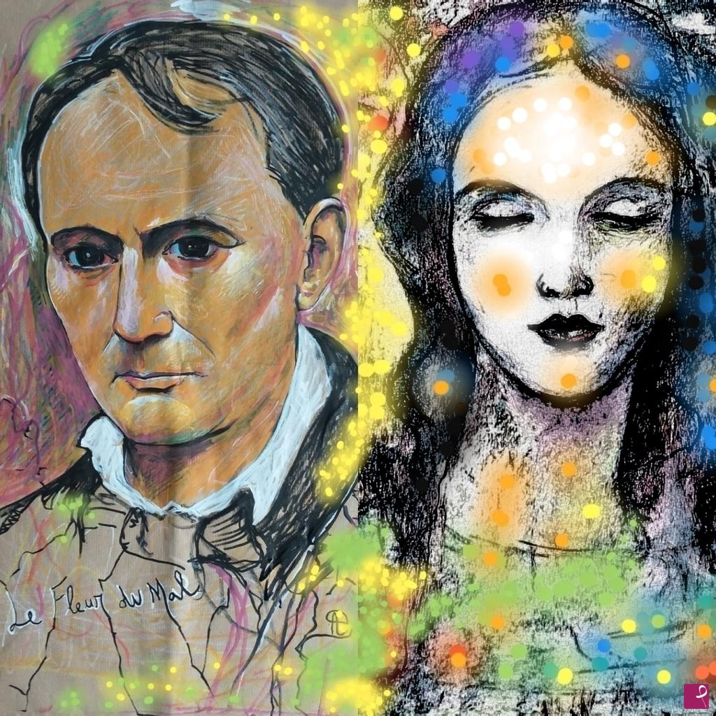 quadri in vendita online - Baudelaire e la sua musa
