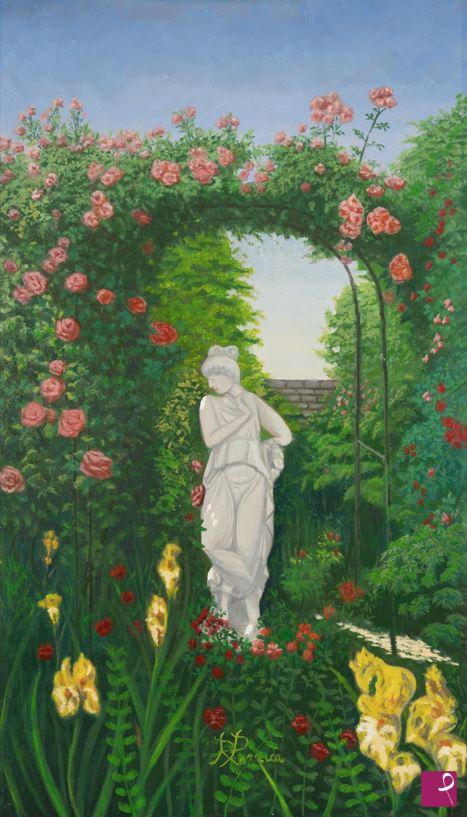 quadri in vendita online - Beatrice nel giardino dell'Eden