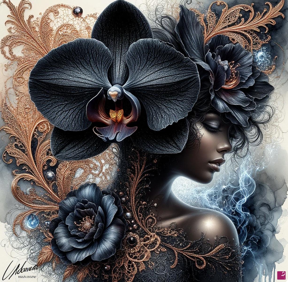 quadri in vendita online - Beautiful girl in flowers 