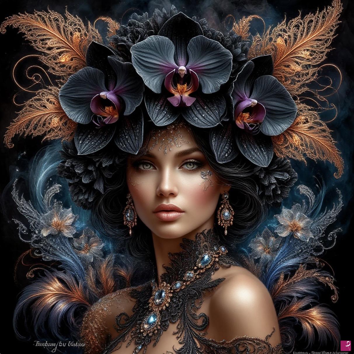quadri in vendita online - Beautiful girl in flowers2
