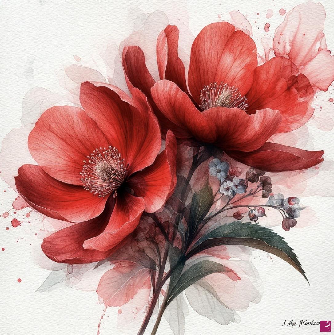 quadri in vendita online - Beautiful rad flowers 