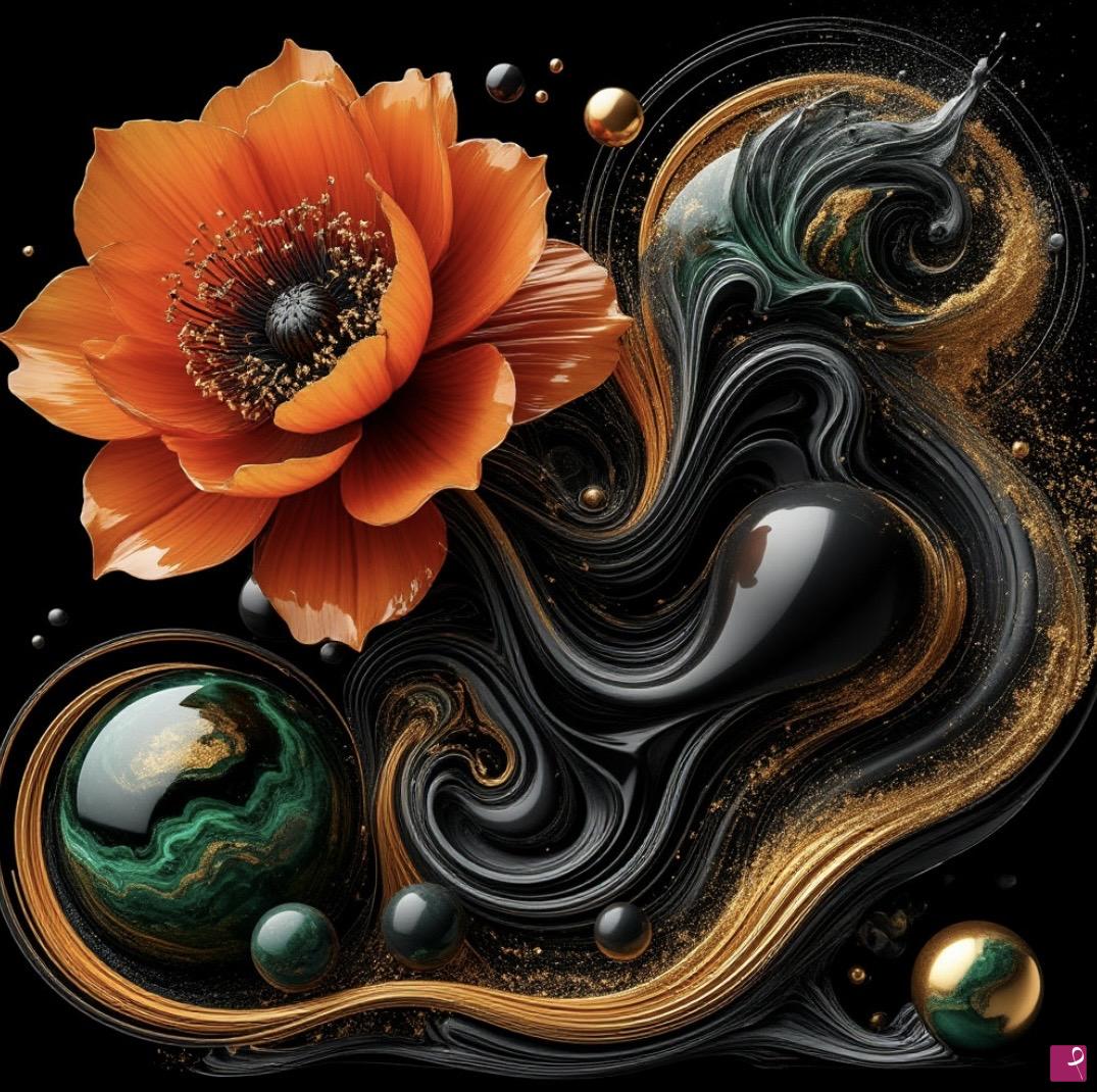 quadri in vendita online - Beautiful red flower