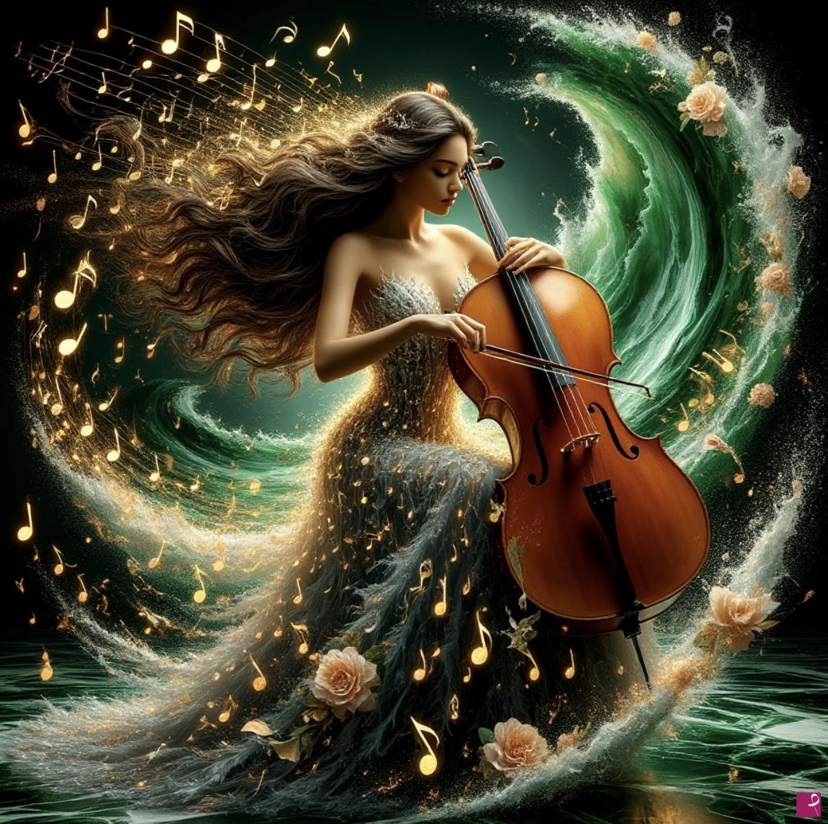 quadri in vendita online - Beautiful waves of music
