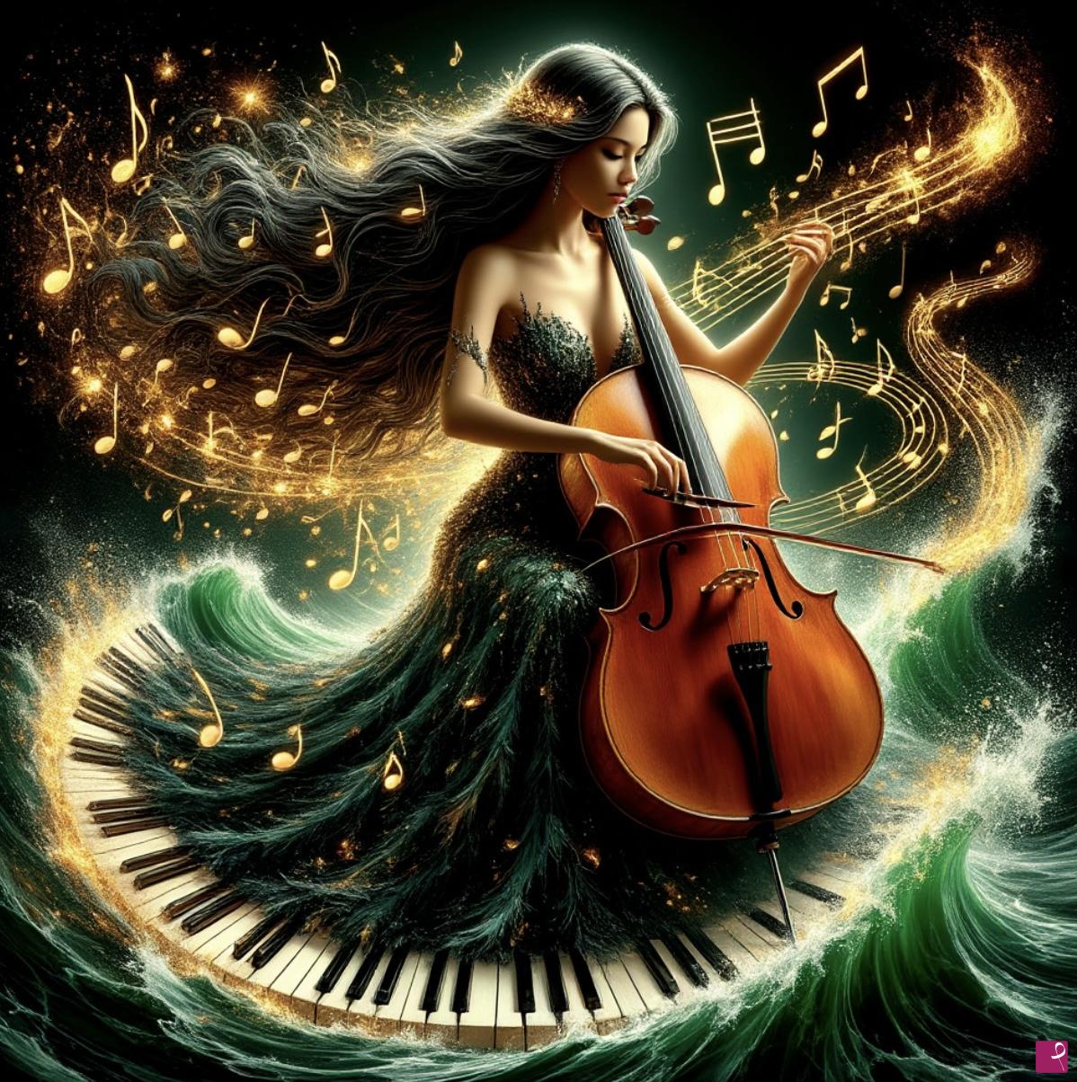 quadri in vendita online - Beautiful waves of music2
