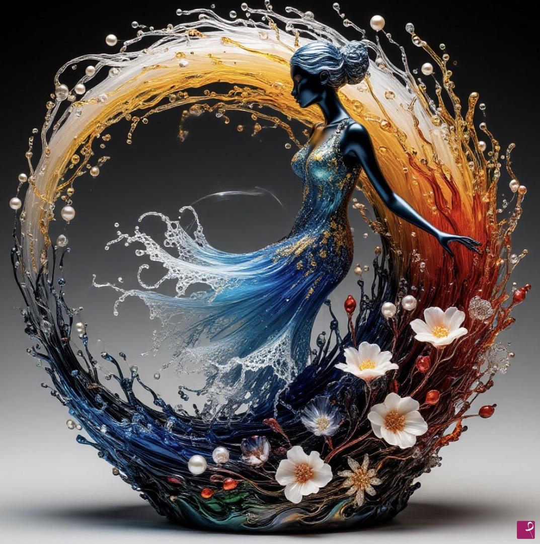 quadri in vendita online - Beautiful woman in flowers 