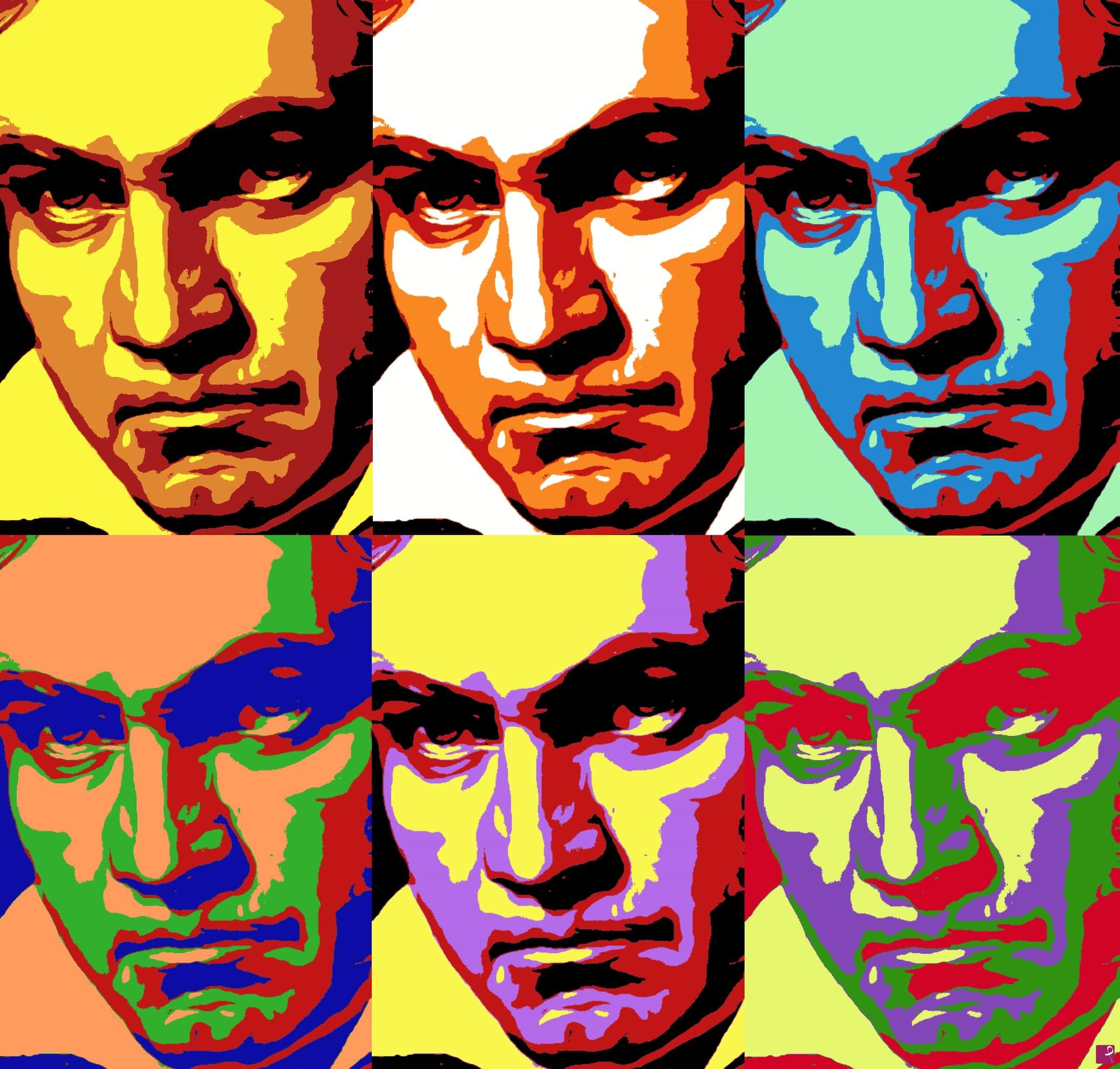 quadri in vendita online - Beethoven poppizzato x6