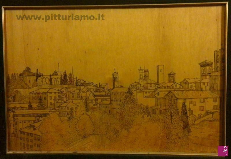 quadri in vendita online - Bergamo - Città Alta vista da Colle Aperto
