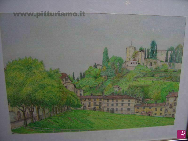 quadri in vendita online - Bergamo - Città Alta vista dalla Fara