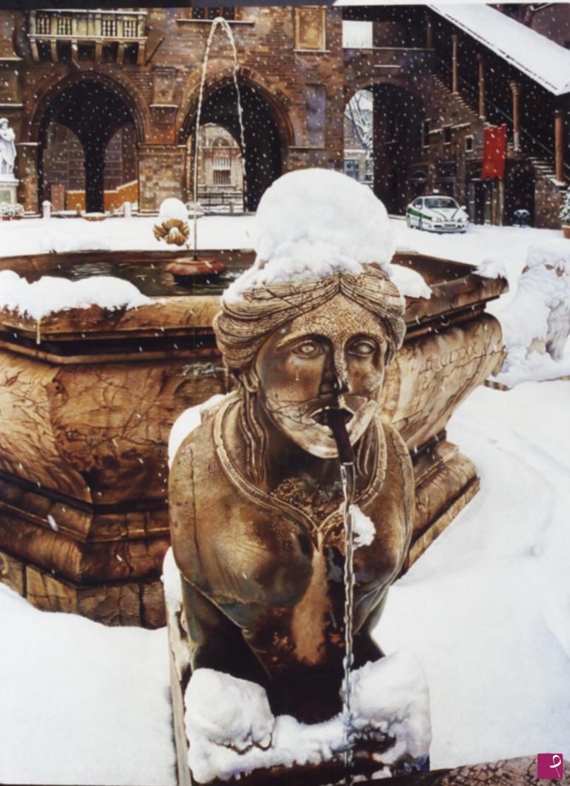 quadri in vendita online - Bergamo sotto la neve