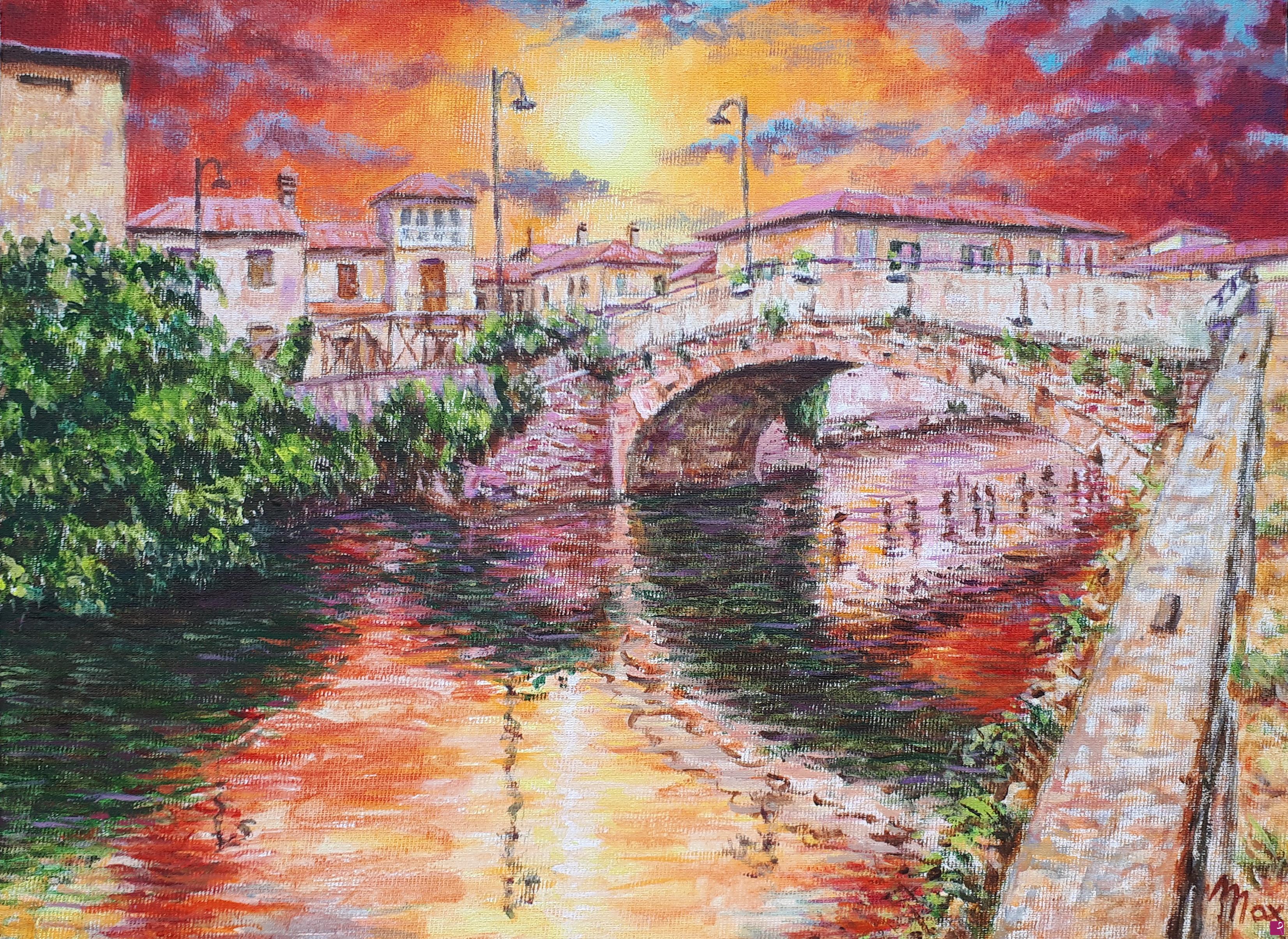 quadri in vendita online - BERNATE AL TRAMONTO