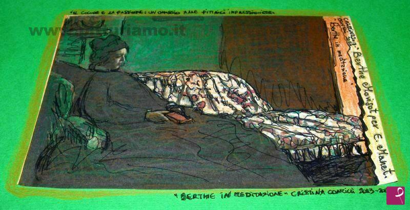 quadri in vendita online - Berthe in meditazione (Berthe Morisot per E. Manet)