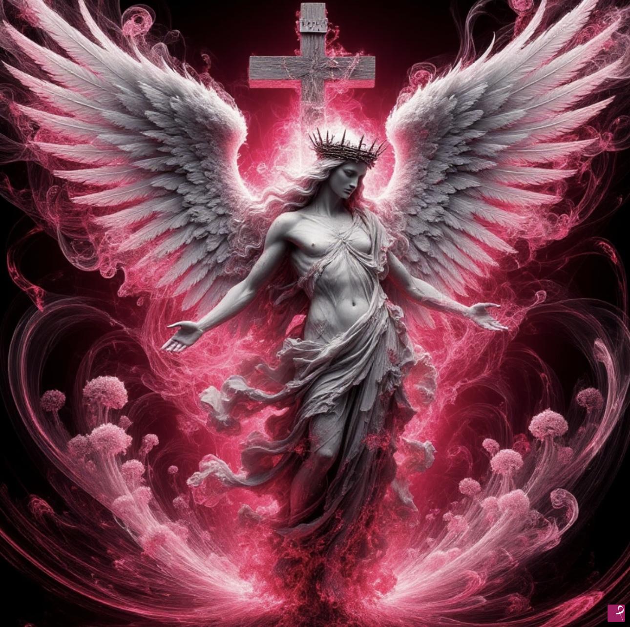 quadri in vendita online - Bible cross and Angel
