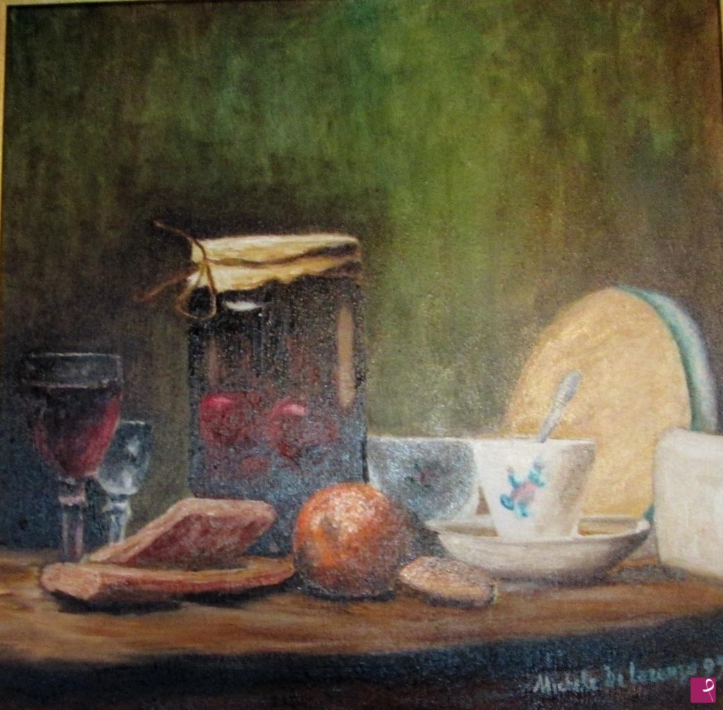 quadri in vendita online - Bicchieri, Vaso Albicocche, Tazze anno 1999
