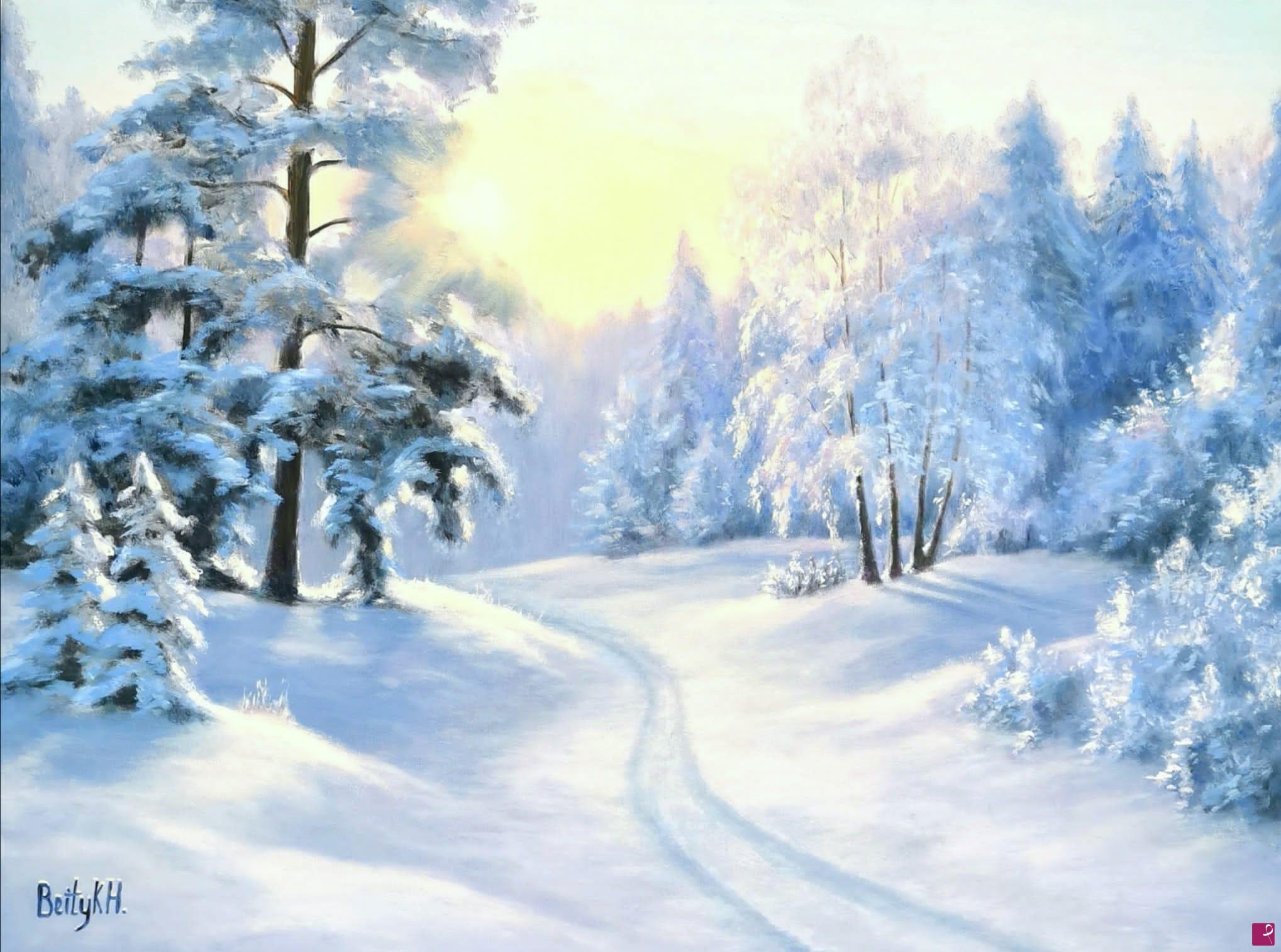 quadri in vendita online - Bielorussia d'Inverno