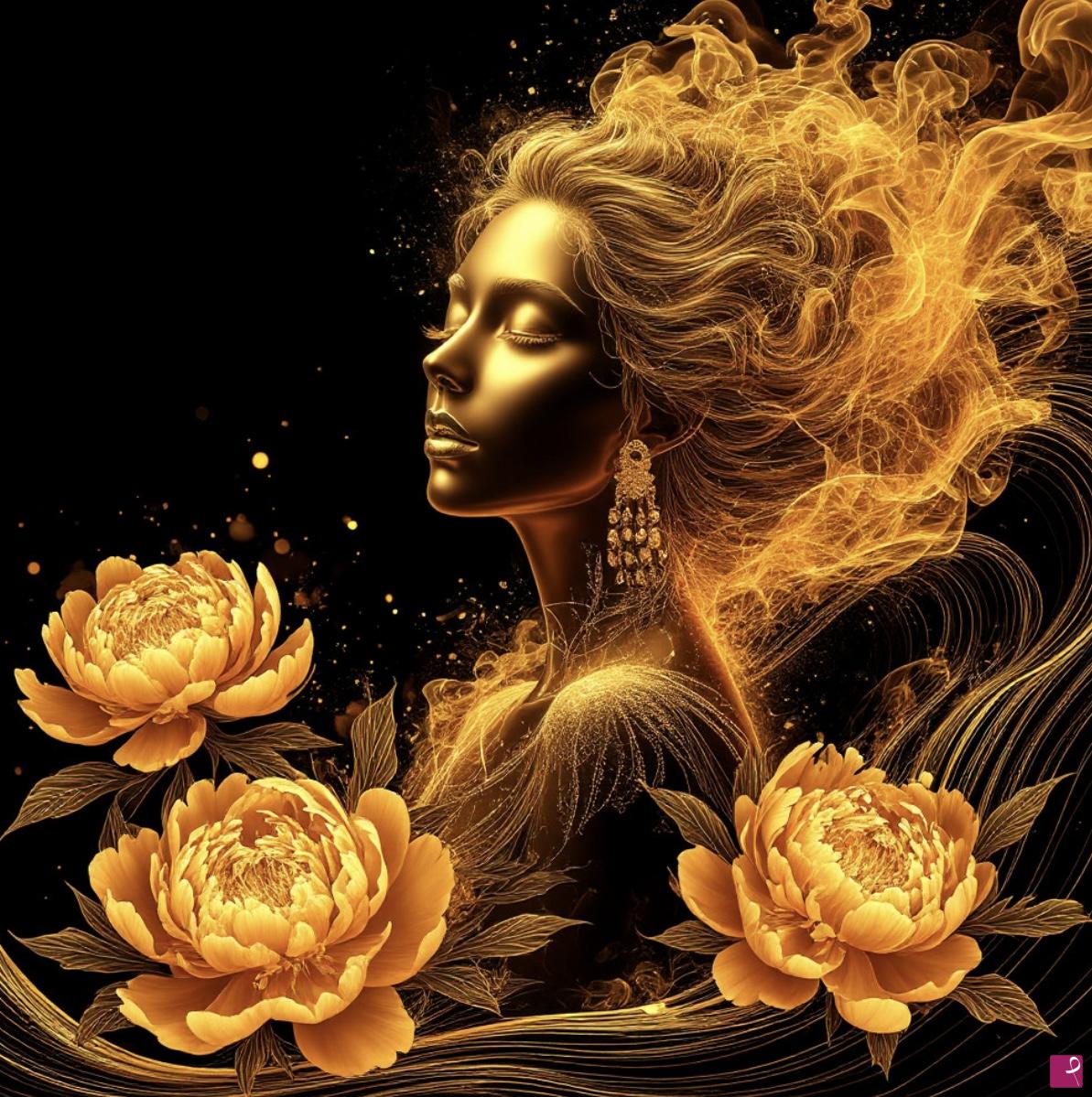 quadri in vendita online - Big flowers, girl, neon
