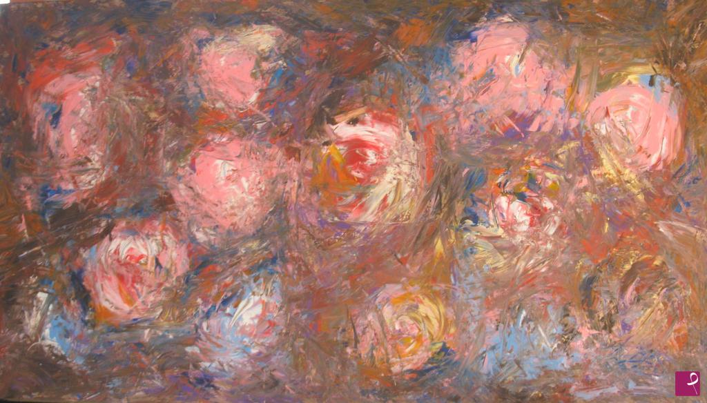 quadri in vendita online - Big Roses bubbles 150 cm (2016)