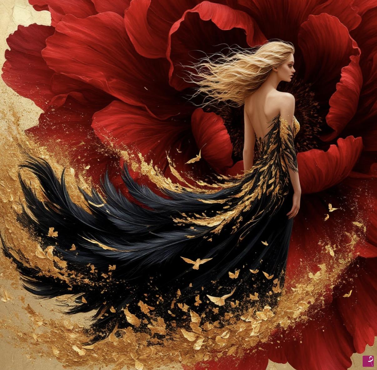 quadri in vendita online - Biggest flower and girl 