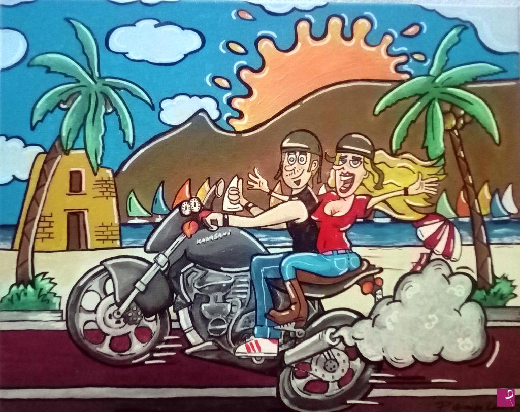 quadri in vendita online - Biker al Poetto Dicembre 2019