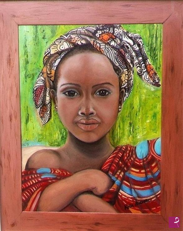 quadri in vendita online - Bimba africana
