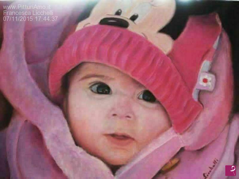 quadri in vendita online - Bimba in rosa
